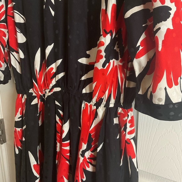 Floral Black and Red Women's Dress - Picture 9 of 12